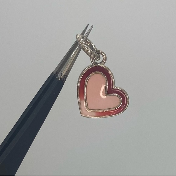 Pandora Asymmetrical Heart of Love Enamel and Sterling Silver Charm - Picture 2 of 7